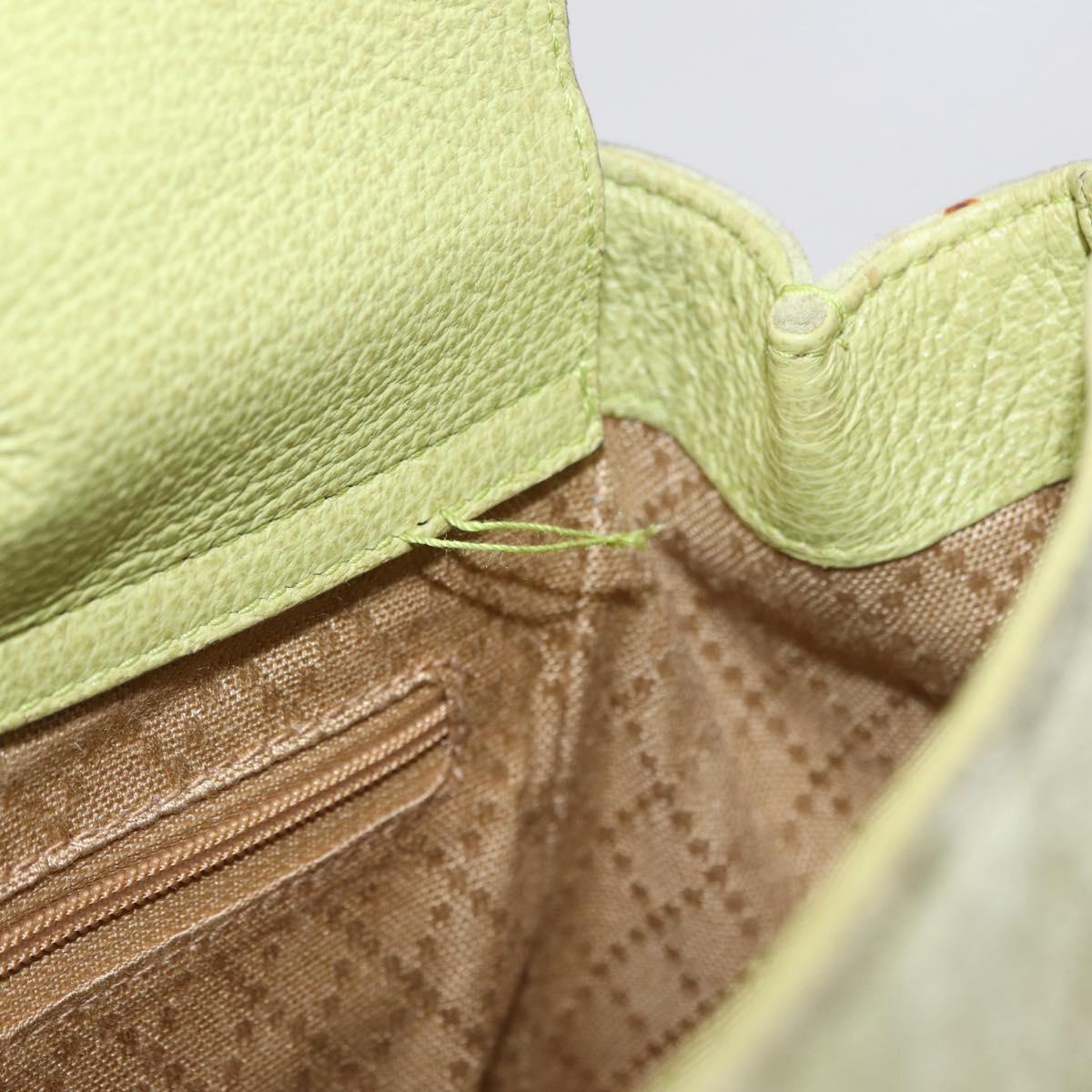 GUCCI Bamboo Hand Bag Suede 2way Green Gold 000 122 0316 Auth ep16342
