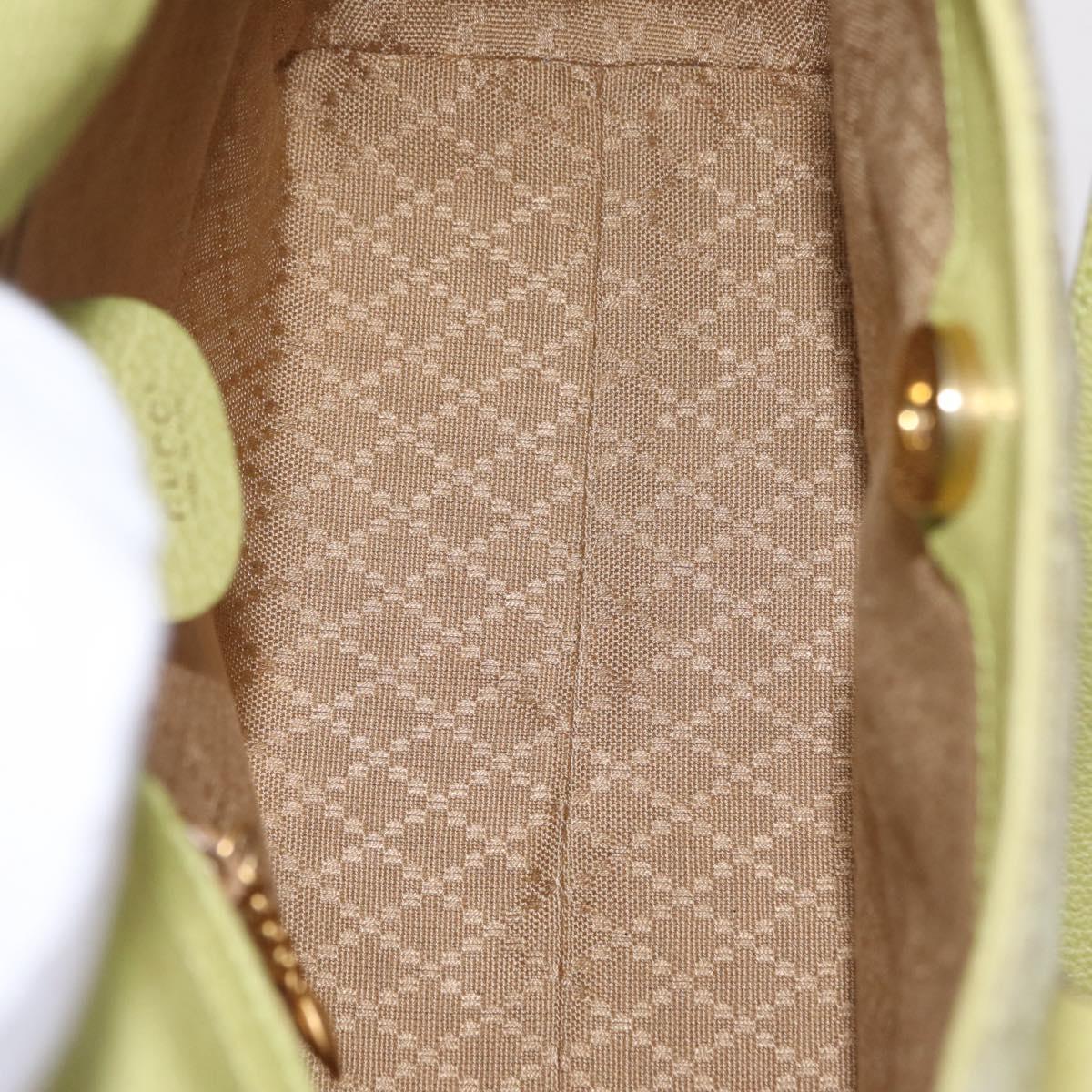 GUCCI Bamboo Hand Bag Suede 2way Green Gold 000 122 0316 Auth ep16342