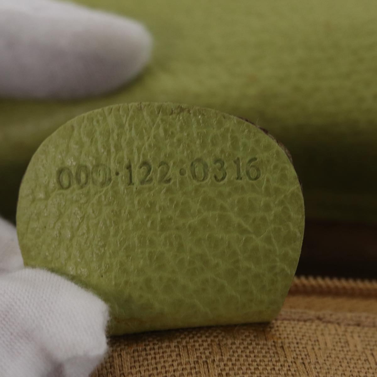 GUCCI Bamboo Hand Bag Suede 2way Green Gold 000 122 0316 Auth ep16342