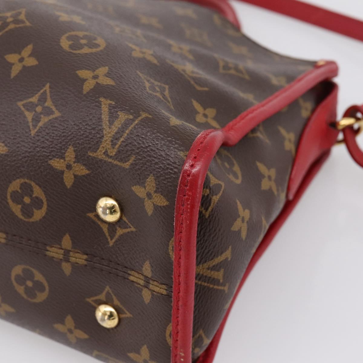 LOUIS VUITTON Monogram PopincourtPM Hand Bag 2way Red M43433 LV Auth ep16343A