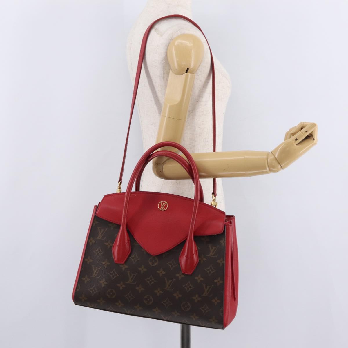 LOUIS VUITTON Monogram Florine Hand Bag 2way Red M42270 LV Auth ep16349V
