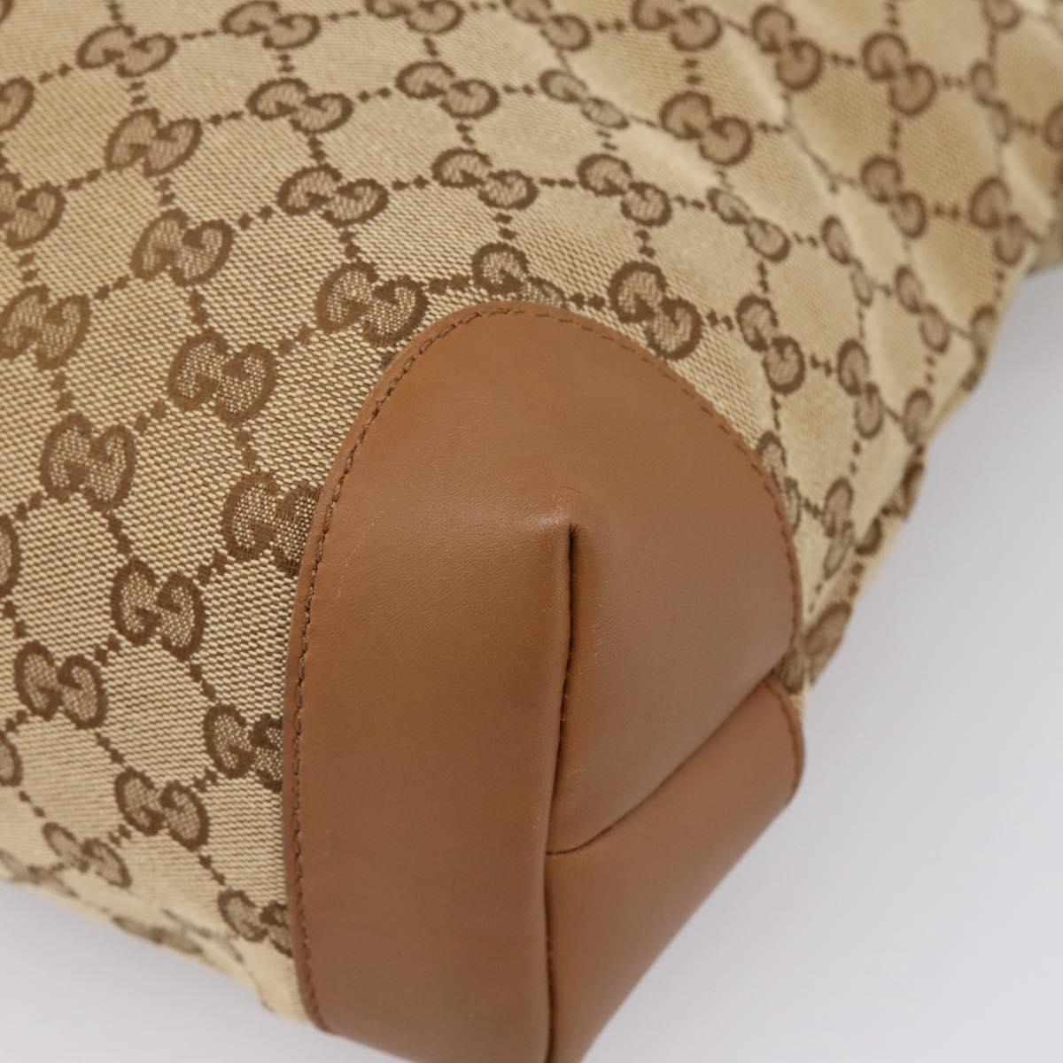 GUCCI GG Canvas Shoulder Bag Beige Silver 308930 Auth ep16355A