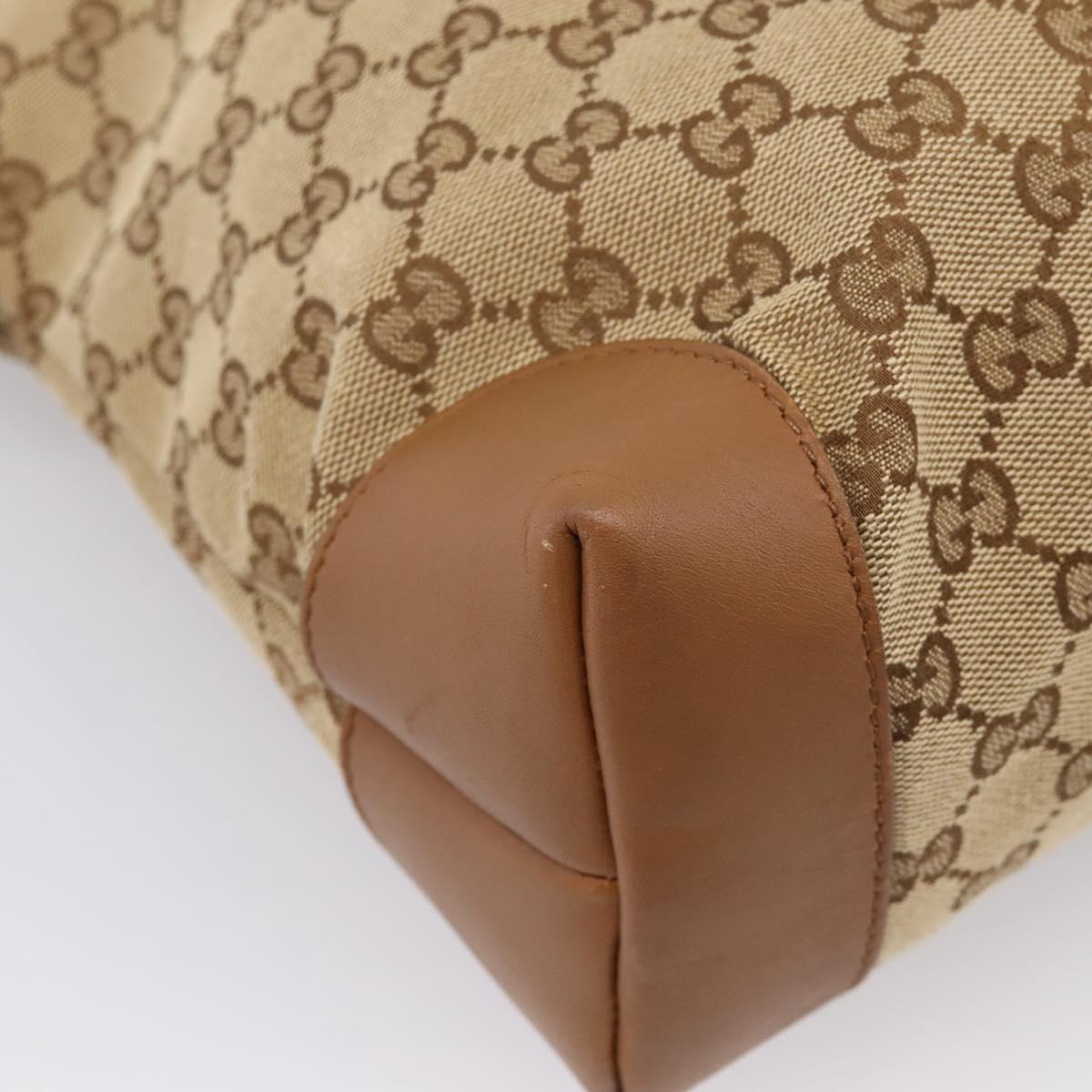 GUCCI GG Canvas Shoulder Bag Beige Silver 308930 Auth ep16355A