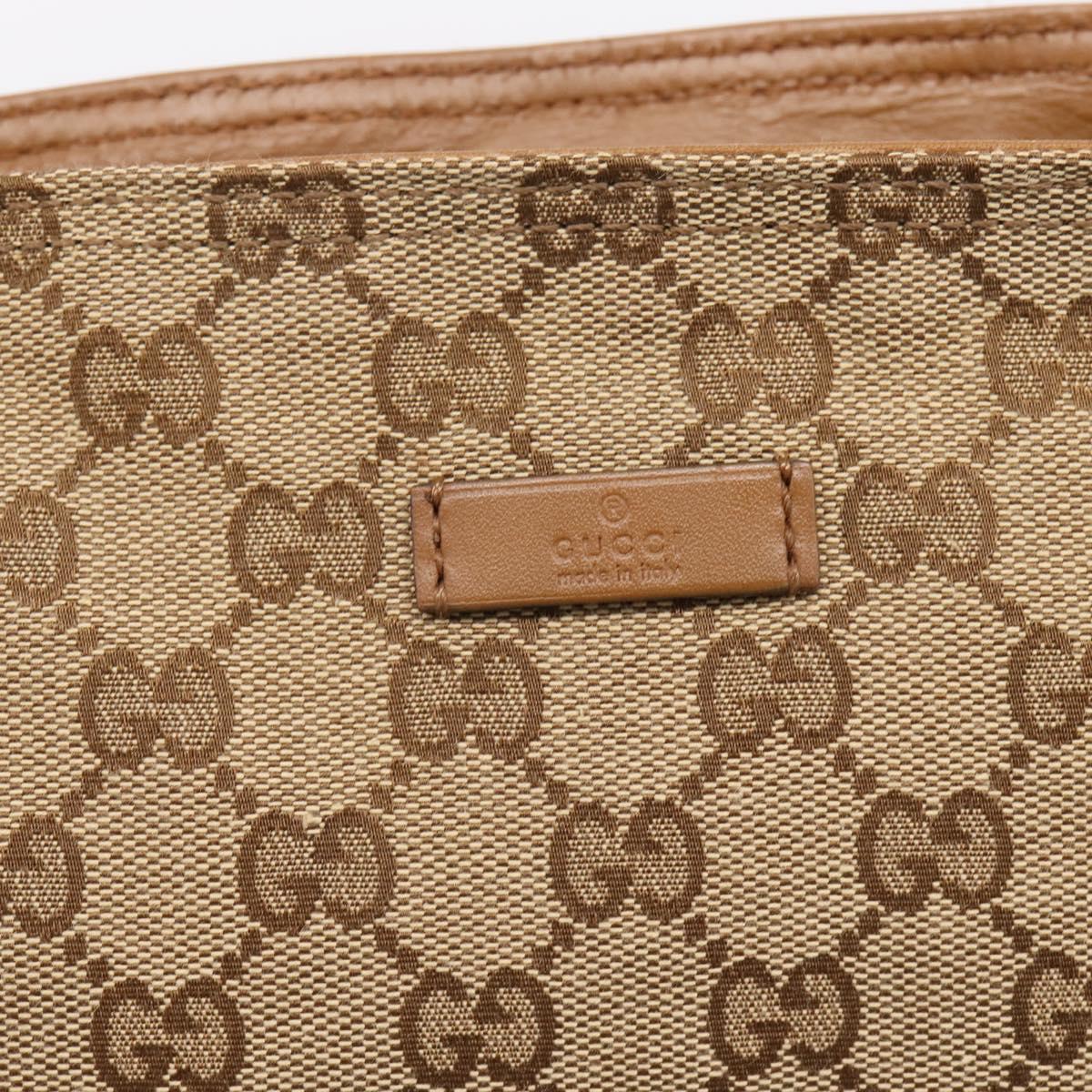 GUCCI GG Canvas Shoulder Bag Beige Silver 308930 Auth ep16355A