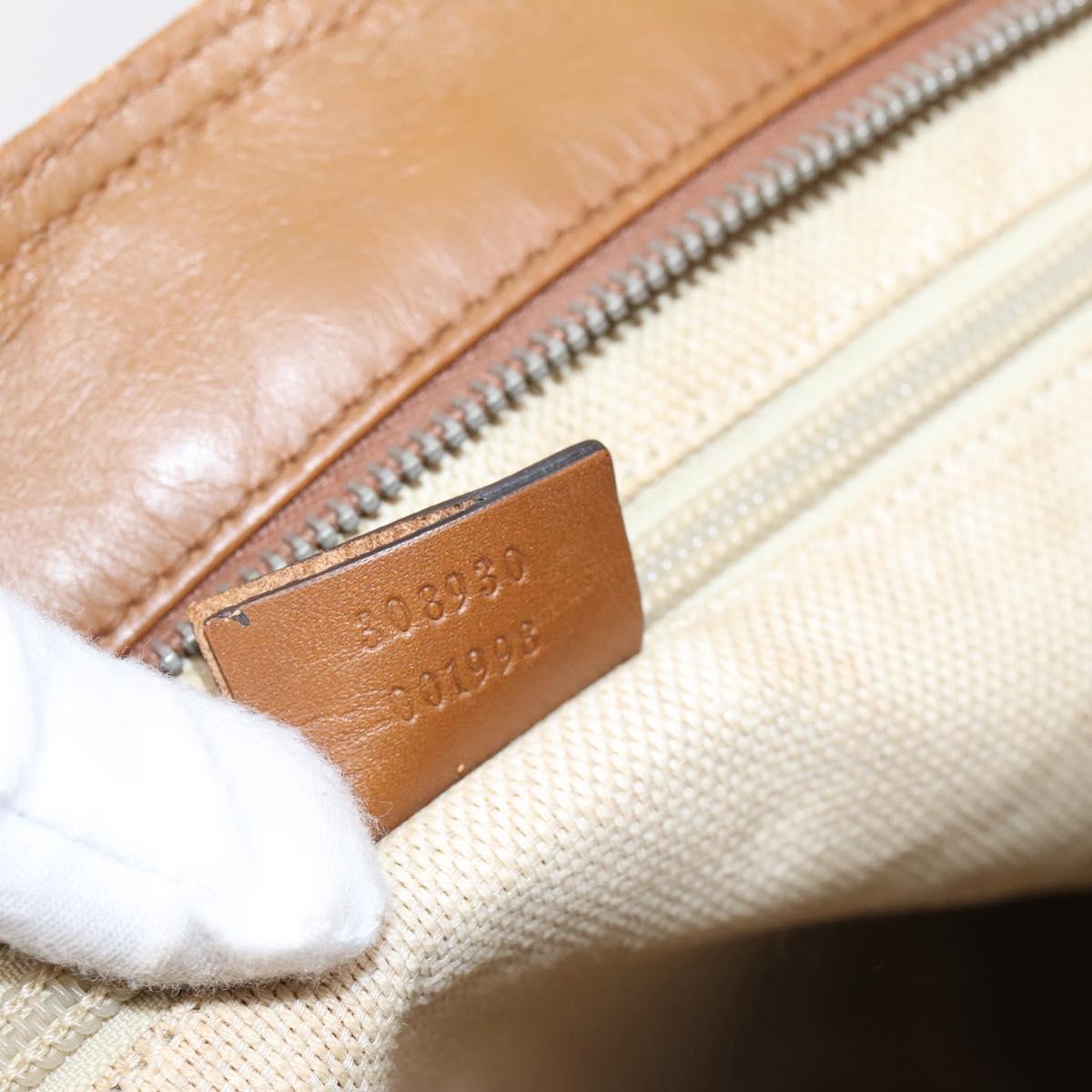 GUCCI GG Canvas Shoulder Bag Beige Silver 308930 Auth ep16355A