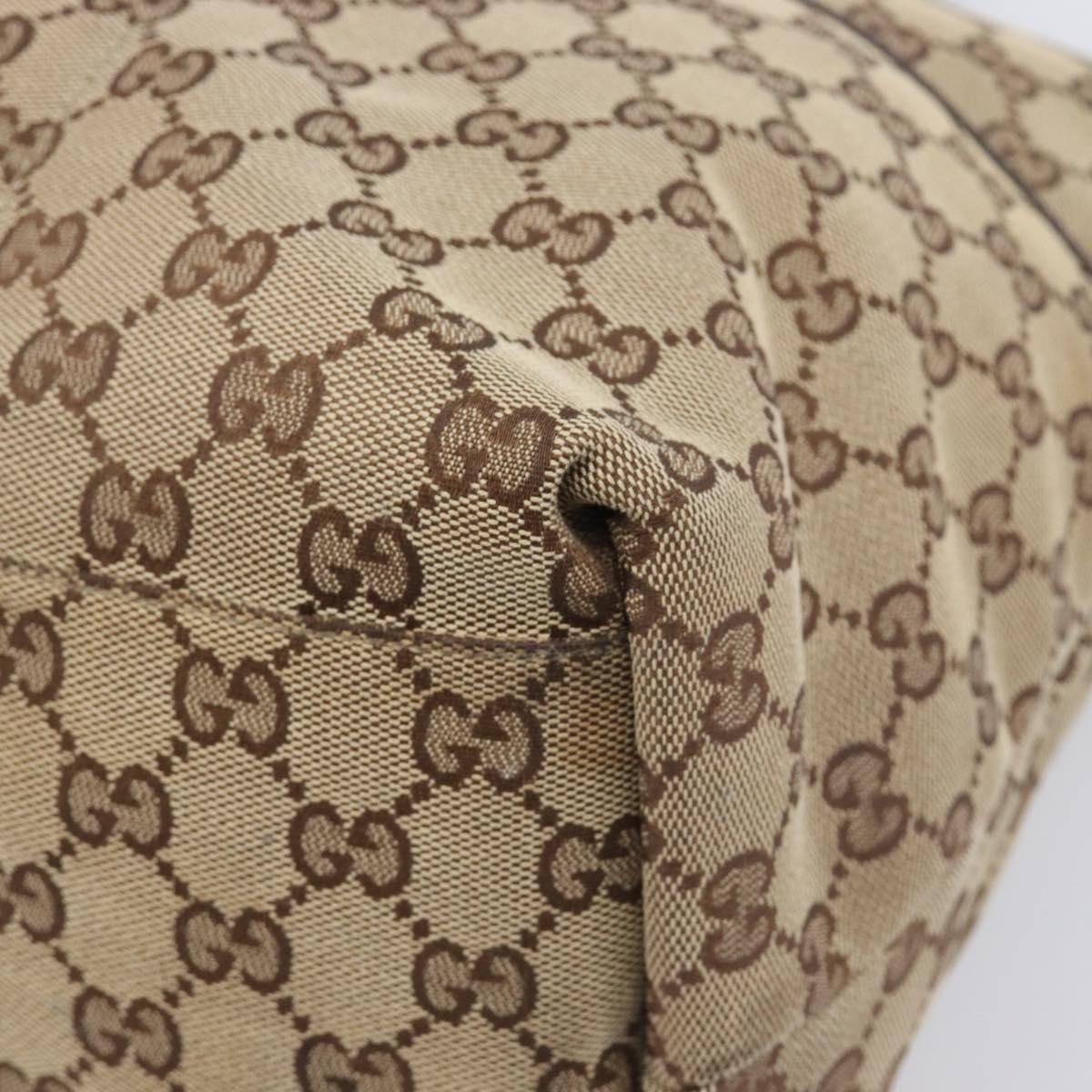 GUCCI GG Canvas Web Sherry Line Tote Bag Beige 155524 Auth ep16356A