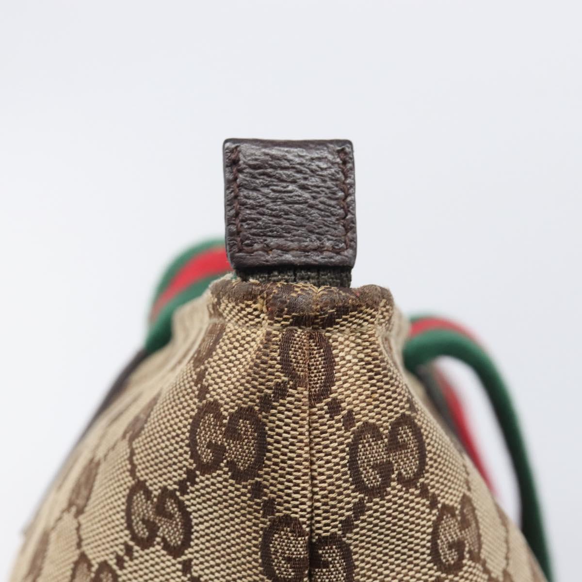 GUCCI GG Canvas Web Sherry Line Tote Bag Beige 155524 Auth ep16356A