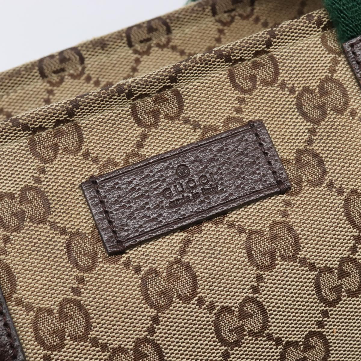 GUCCI GG Canvas Web Sherry Line Tote Bag Beige 155524 Auth ep16356A