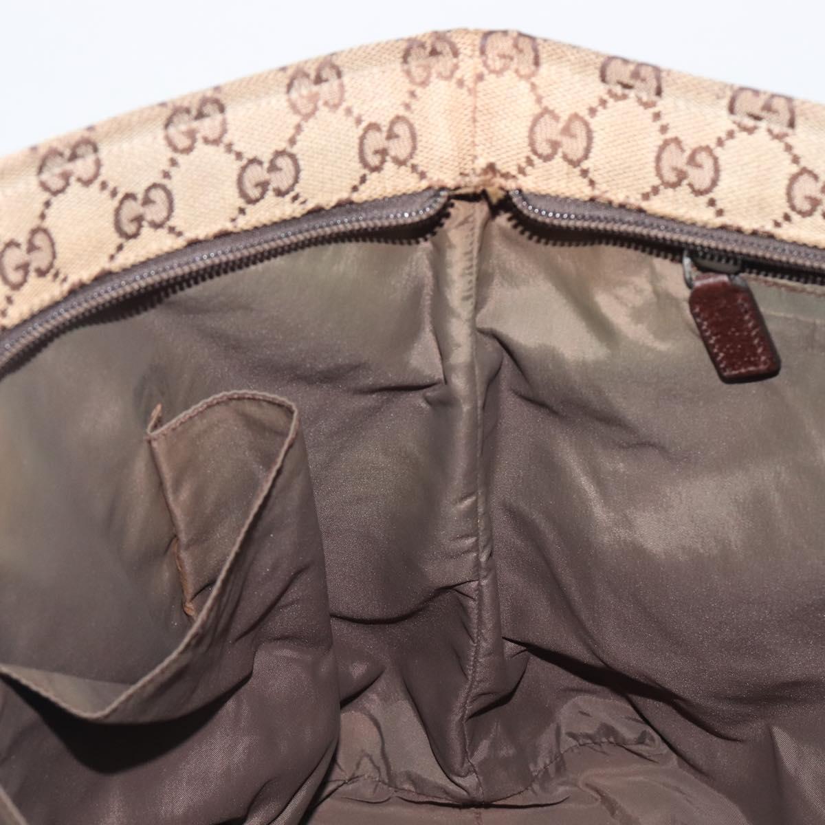 GUCCI GG Canvas Web Sherry Line Tote Bag Beige 155524 Auth ep16356A