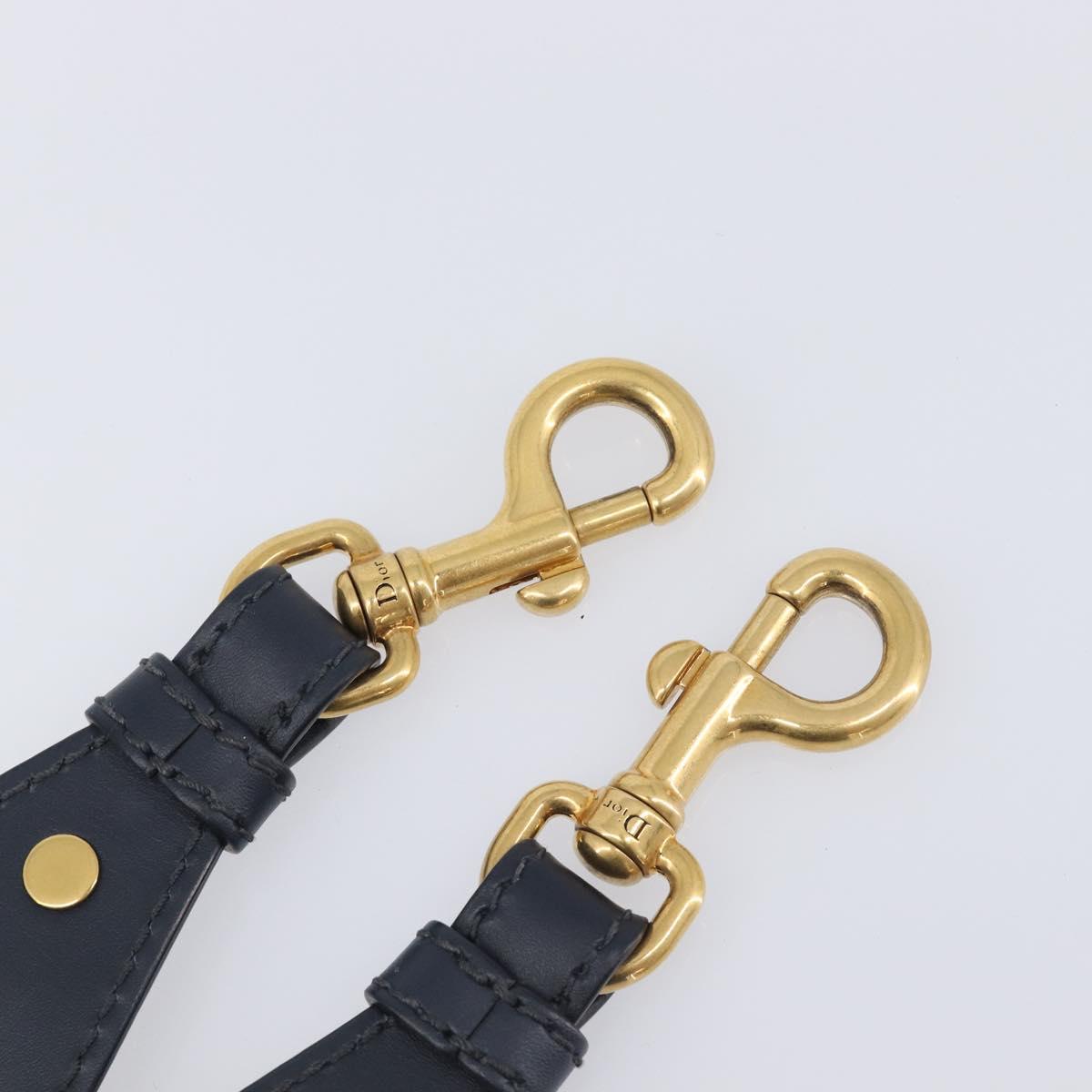 Christian Dior Trotter Canvas Shoulder Strap 37"" Navy Gold Silver Auth ep16365