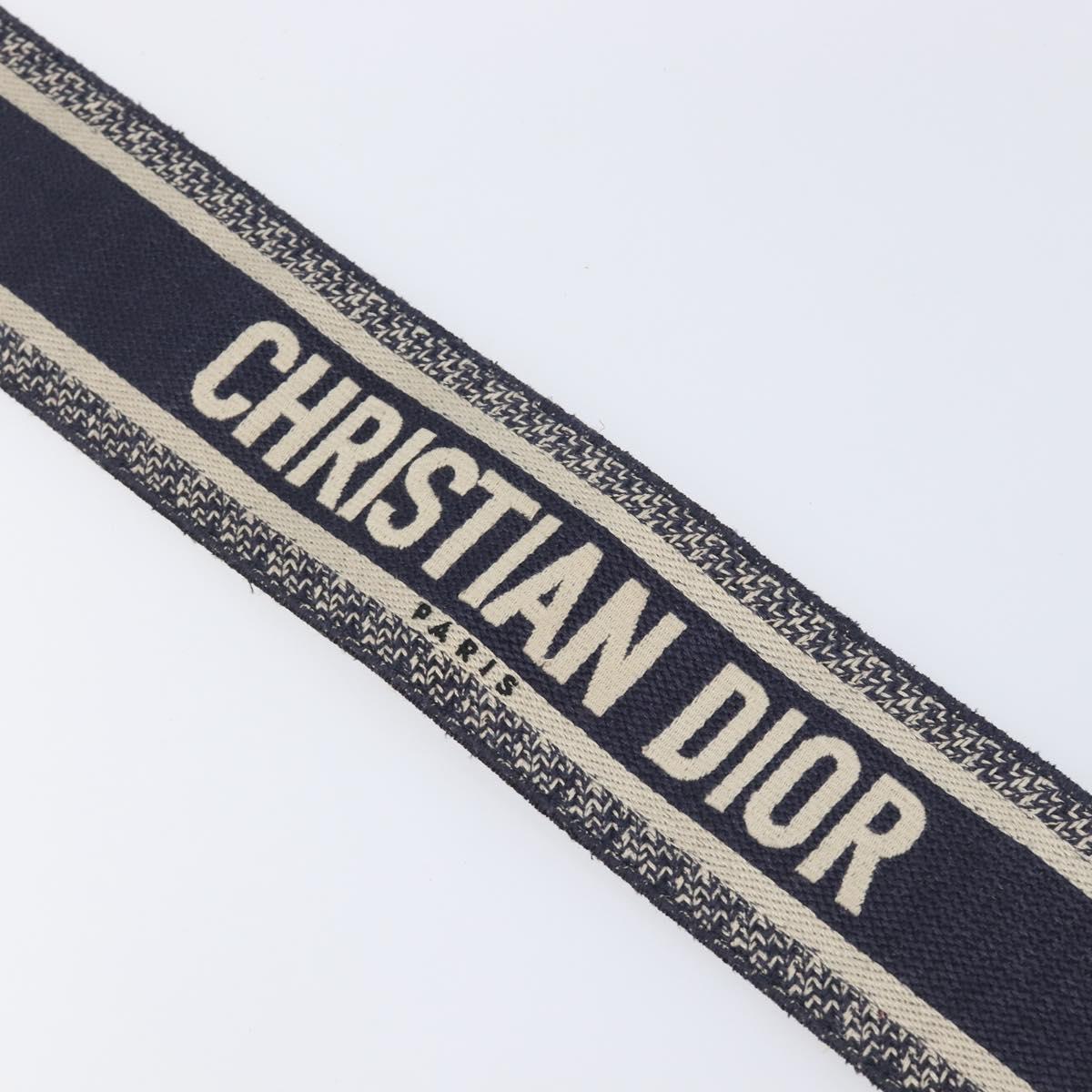 Christian Dior Trotter Canvas Shoulder Strap 36.6"" Navy Gold Auth ep16366