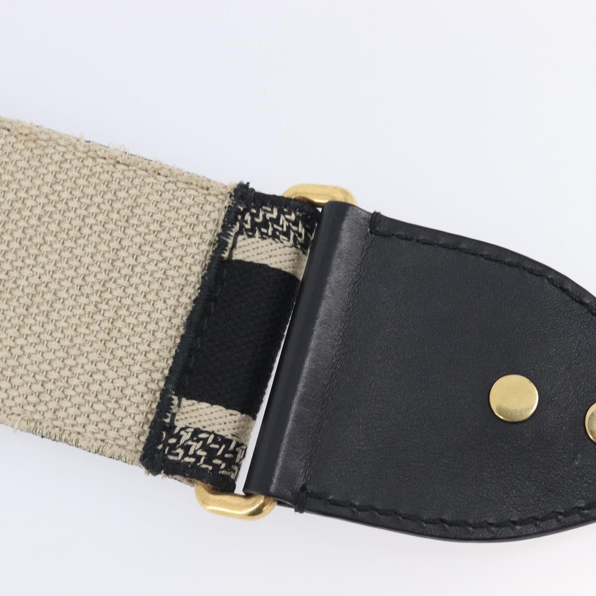 Christian Dior Trotter Canvas Shoulder Strap 36.6"" Navy Gold Auth ep16367