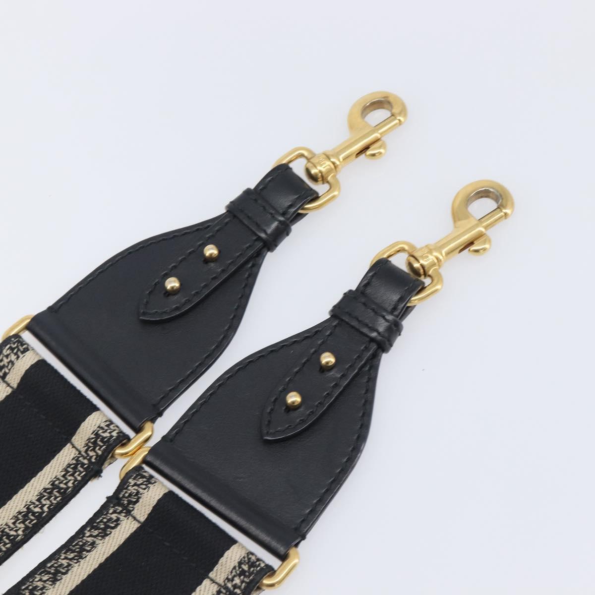 Christian Dior Trotter Canvas Shoulder Strap 36.6"" Navy Gold Auth ep16367