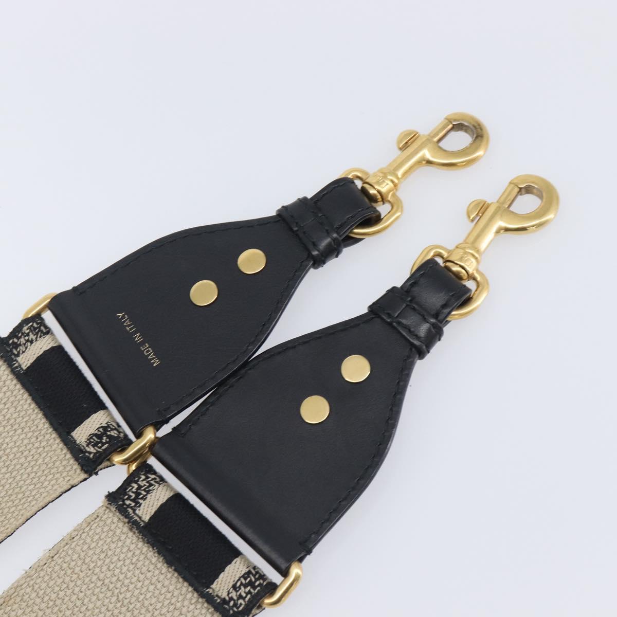 Christian Dior Trotter Canvas Shoulder Strap 36.6"" Navy Gold Auth ep16367