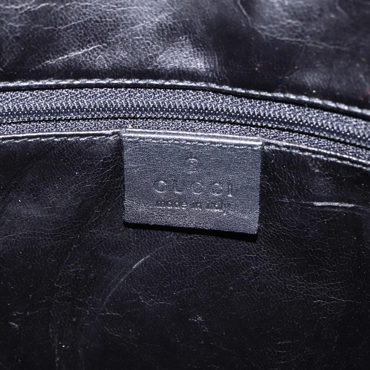 GUCCI Bamboo Hand Bag Leather 2way Black Gold 001 1638 Auth ep16370