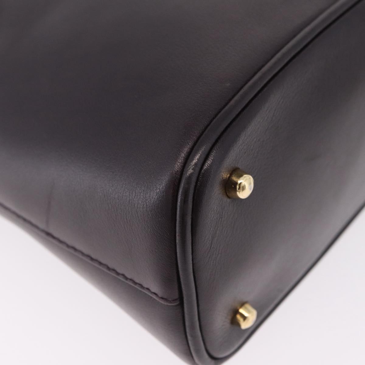 GUCCI Bamboo Hand Bag Leather Purple Gold 000 1186 Auth ep16375