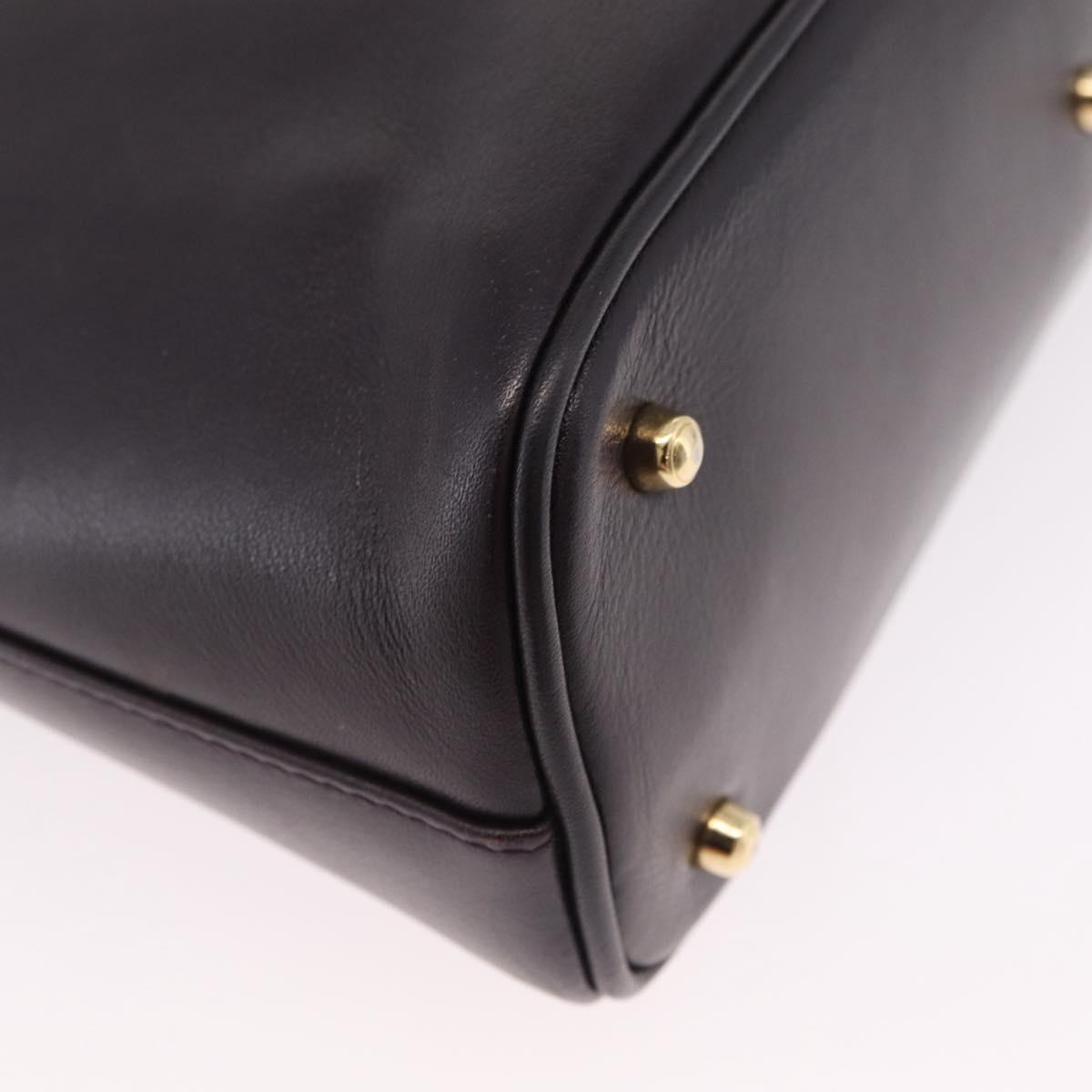 GUCCI Bamboo Hand Bag Leather Purple Gold 000 1186 Auth ep16375