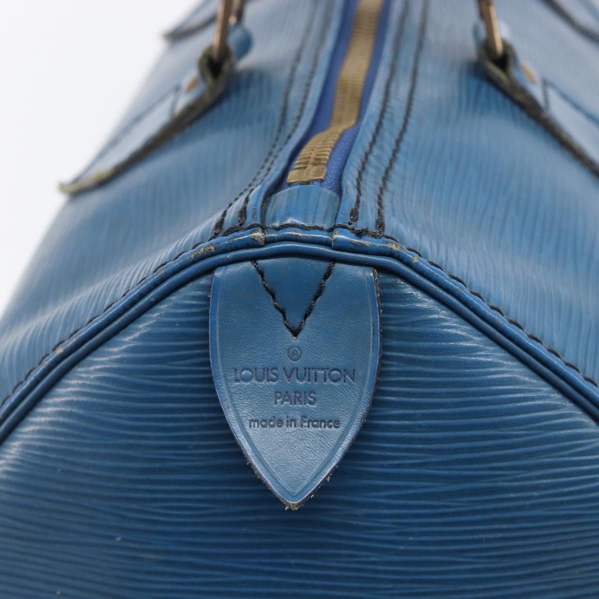LOUIS VUITTON Epi Speedy 30 Hand Bag Toledo Blue M43005 LV Auth ep16377