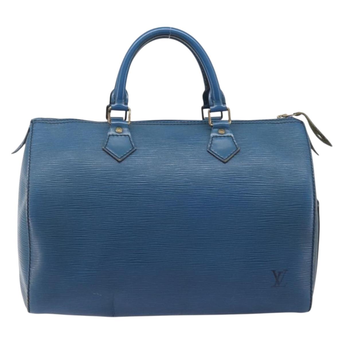 LOUIS VUITTON Epi Speedy 30 Hand Bag Toledo Blue M43005 LV Auth ep16377