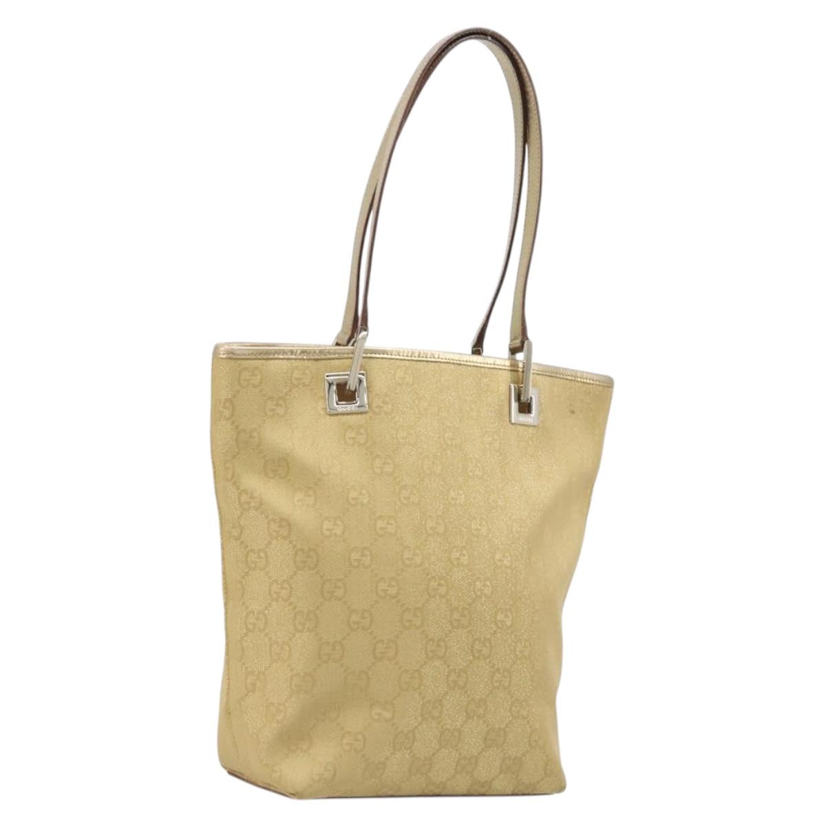 GUCCI GG Canvas Tote Bag Gold 002 1099 Auth ep16378
