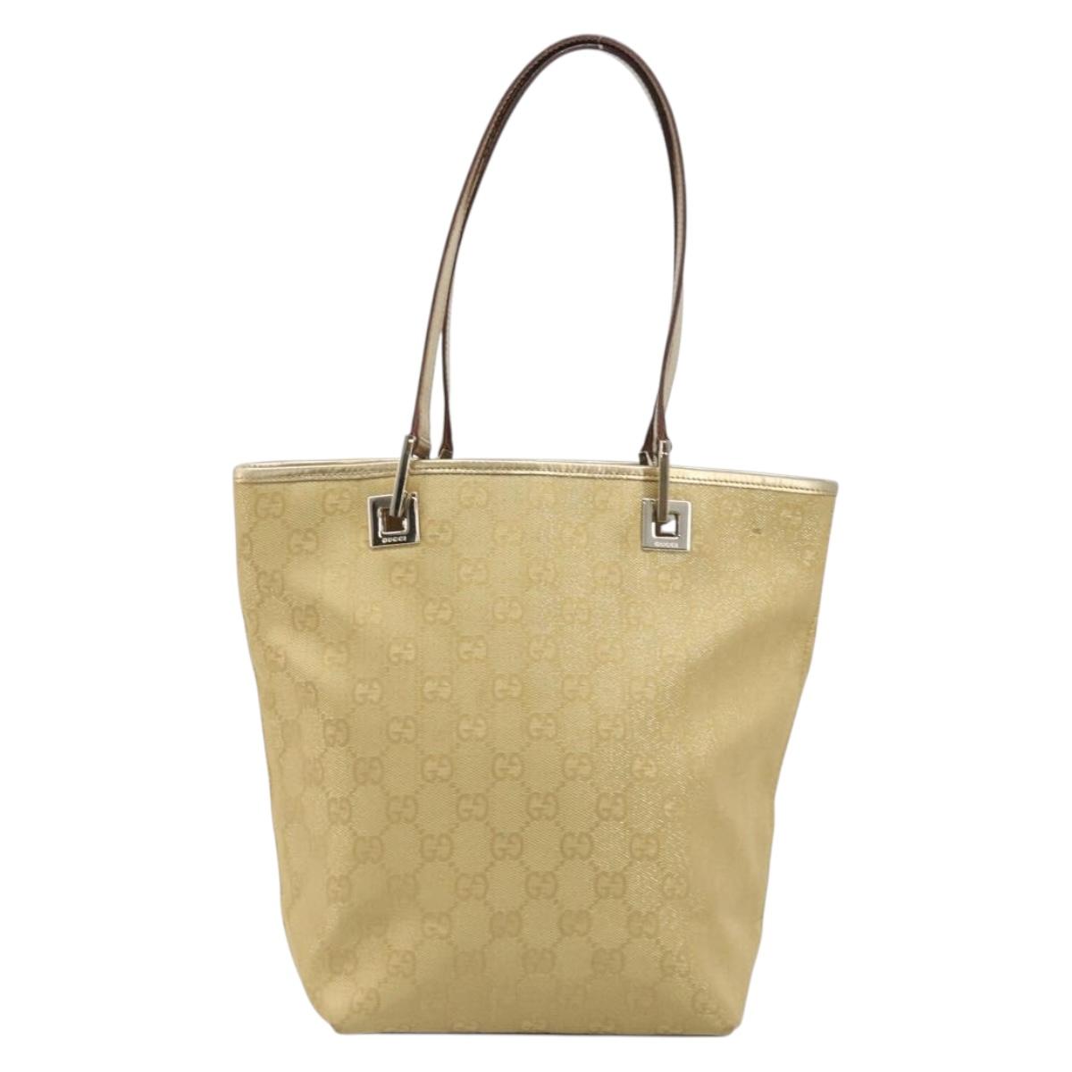 GUCCI GG Canvas Tote Bag Gold 002 1099 Auth ep16378