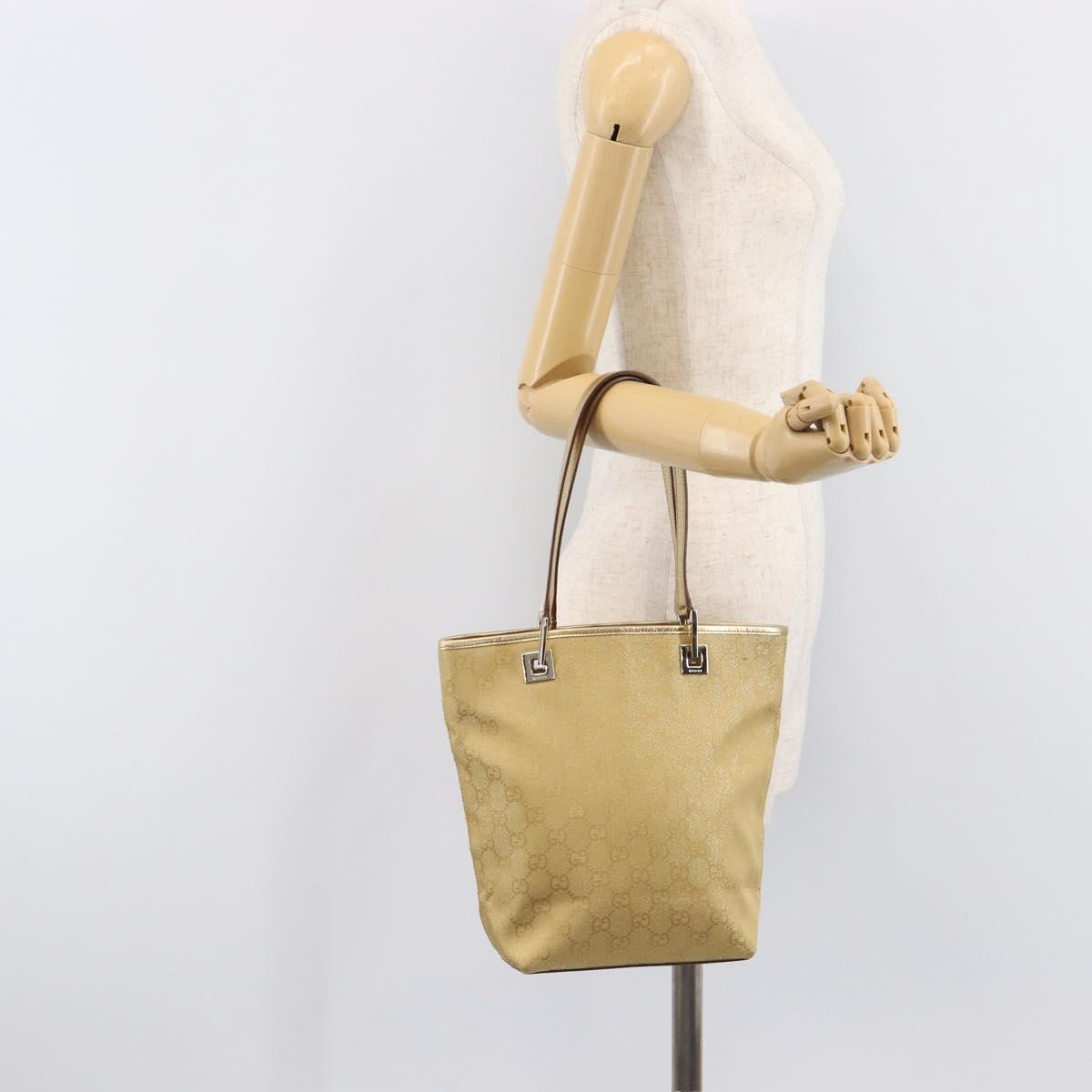 GUCCI GG Canvas Tote Bag Gold 002 1099 Auth ep16378