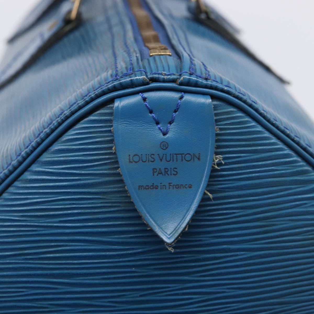 LOUIS VUITTON Epi Speedy 35 Hand Bag Toledo Blue M42995 LV Auth ep16379A
