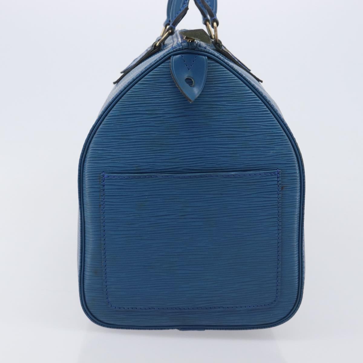 LOUIS VUITTON Epi Speedy 35 Hand Bag Toledo Blue M42995 LV Auth ep16379A