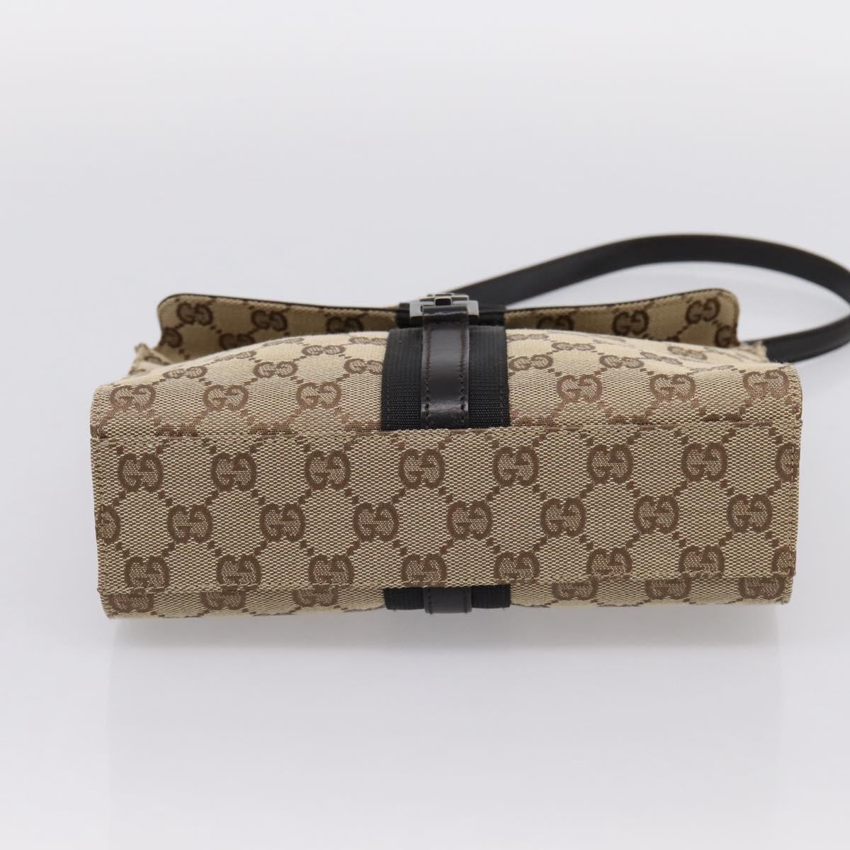 GUCCI GG Canvas Jackie Shoulder Bag Beige Silver 001 3734 Auth ep16380V