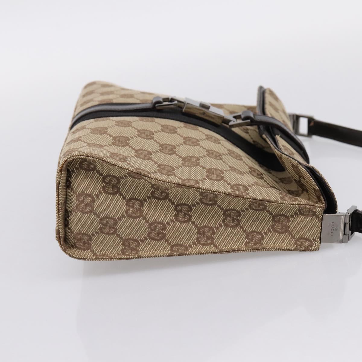 GUCCI GG Canvas Jackie Shoulder Bag Beige Silver 001 3734 Auth ep16380V