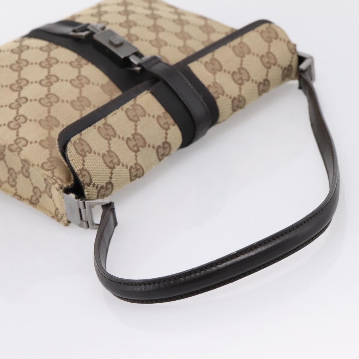 GUCCI GG Canvas Jackie Shoulder Bag Beige Silver 001 3734 Auth ep16380V