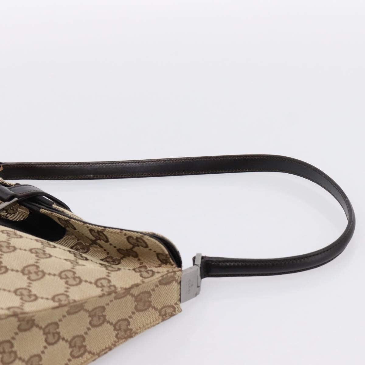 GUCCI GG Canvas Jackie Shoulder Bag Beige Silver 001 3734 Auth ep16380V