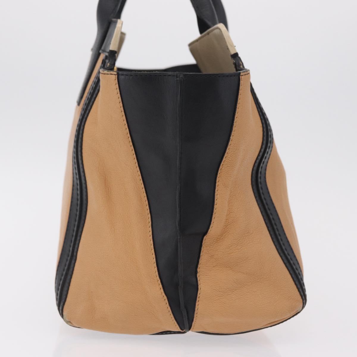 Chloe Alison Tote Bag Leather Beige Gold Auth ep16382
