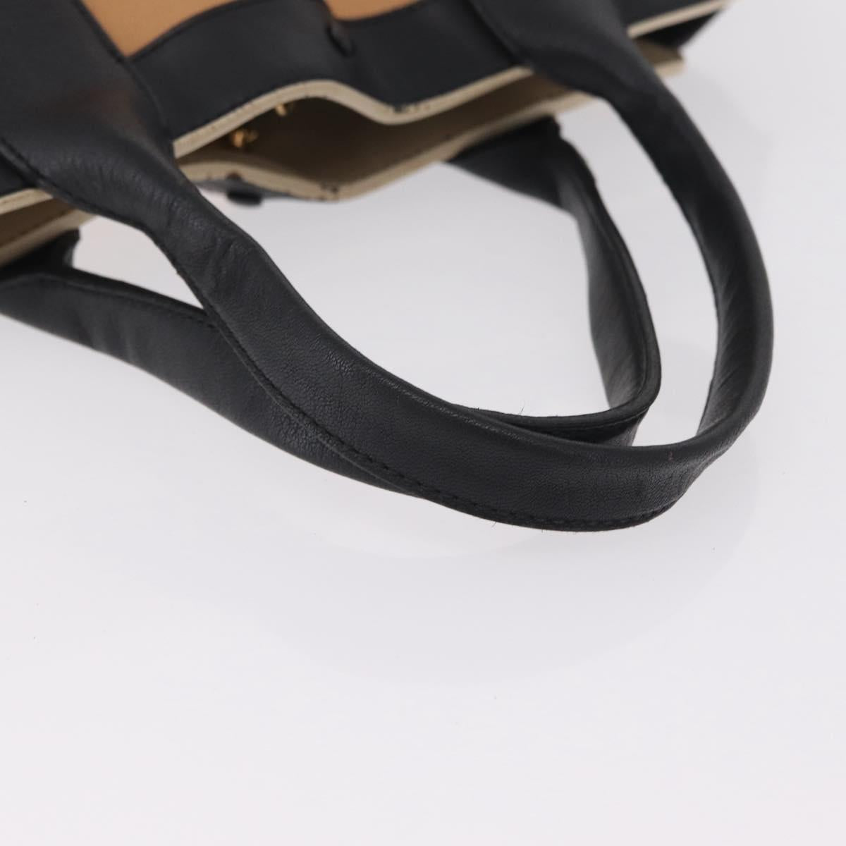 Chloe Alison Tote Bag Leather Beige Gold Auth ep16382