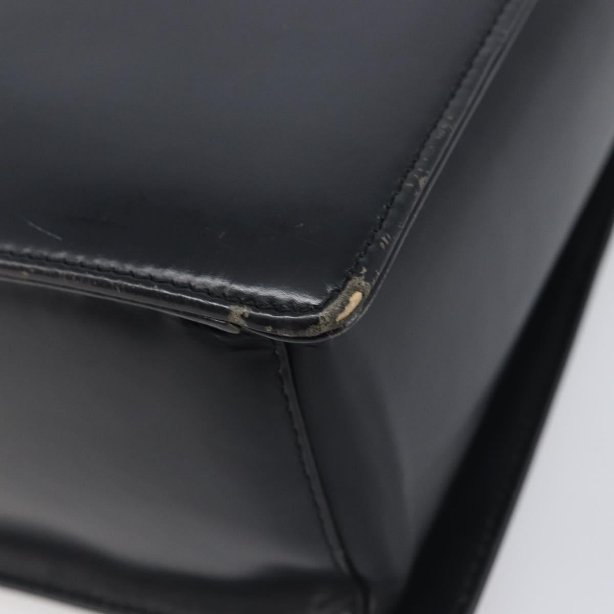 BURBERRY Hand Bag Leather Black Silver Auth ep16391