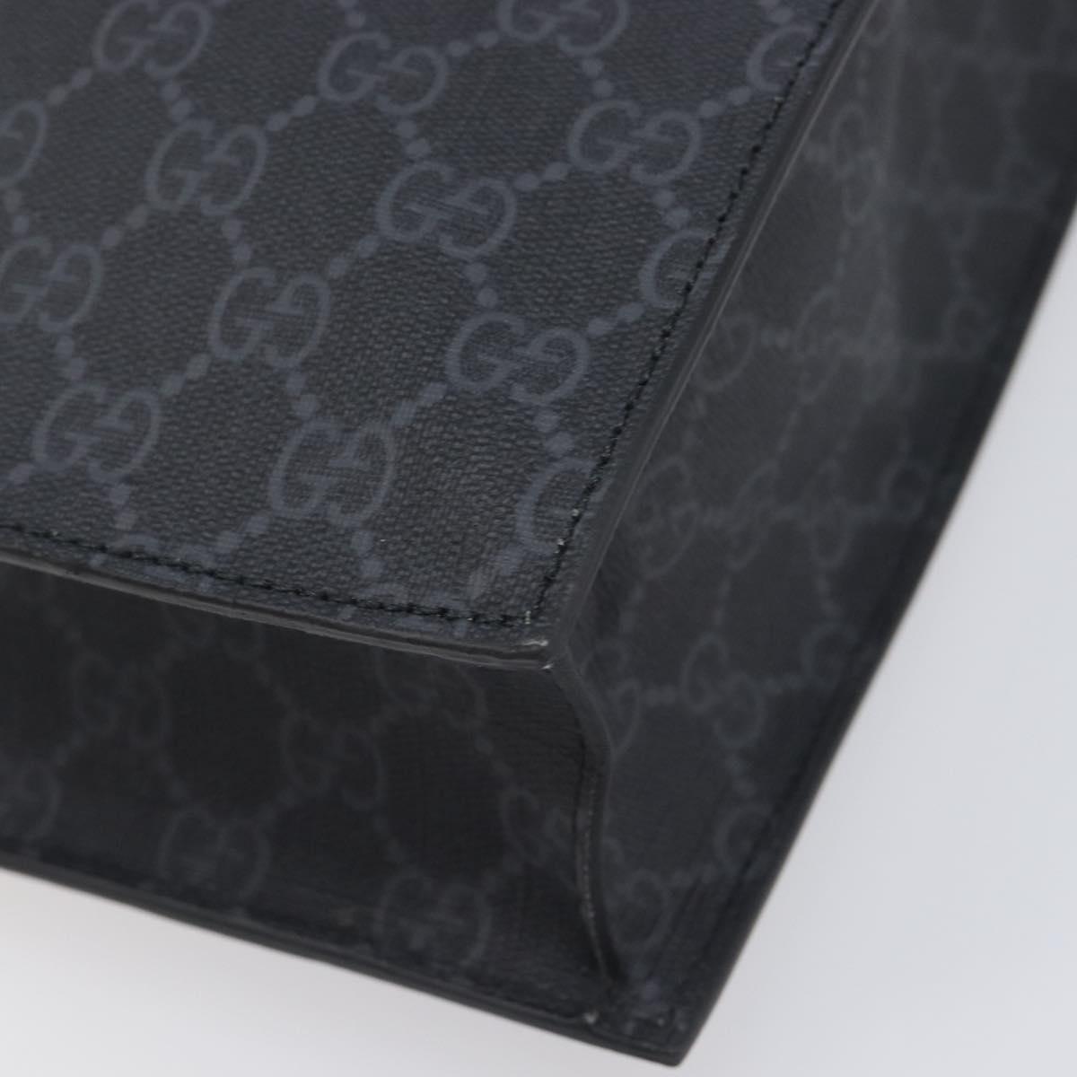 GUCCI GG Supreme Tote Bag PVC Black Silver 495559 Auth ep16393V
