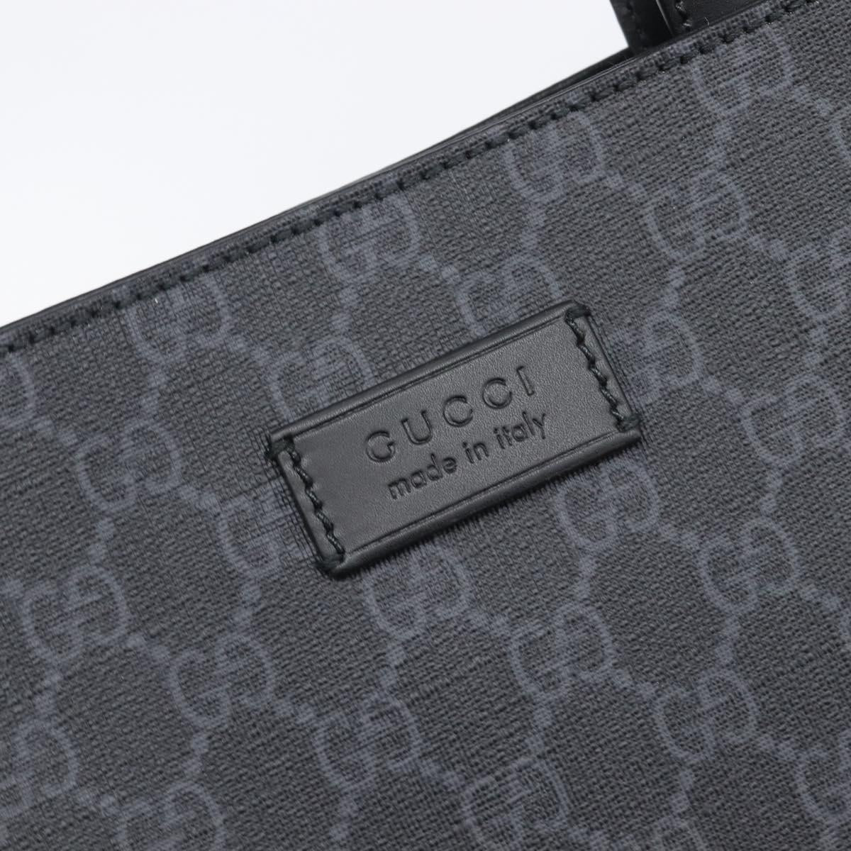 GUCCI GG Supreme Tote Bag PVC Black Silver 495559 Auth ep16393V
