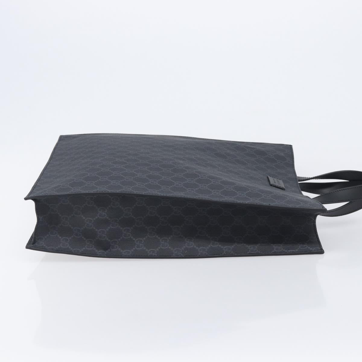 GUCCI GG Supreme Tote Bag PVC Black Silver 495559 Auth ep16393V