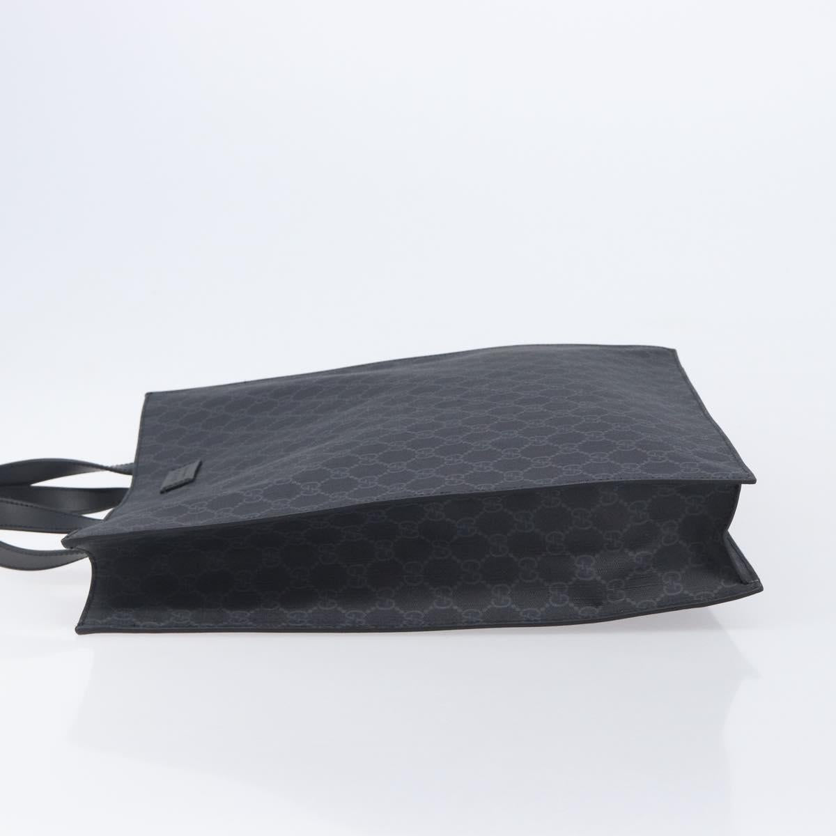 GUCCI GG Supreme Tote Bag PVC Black Silver 495559 Auth ep16393V