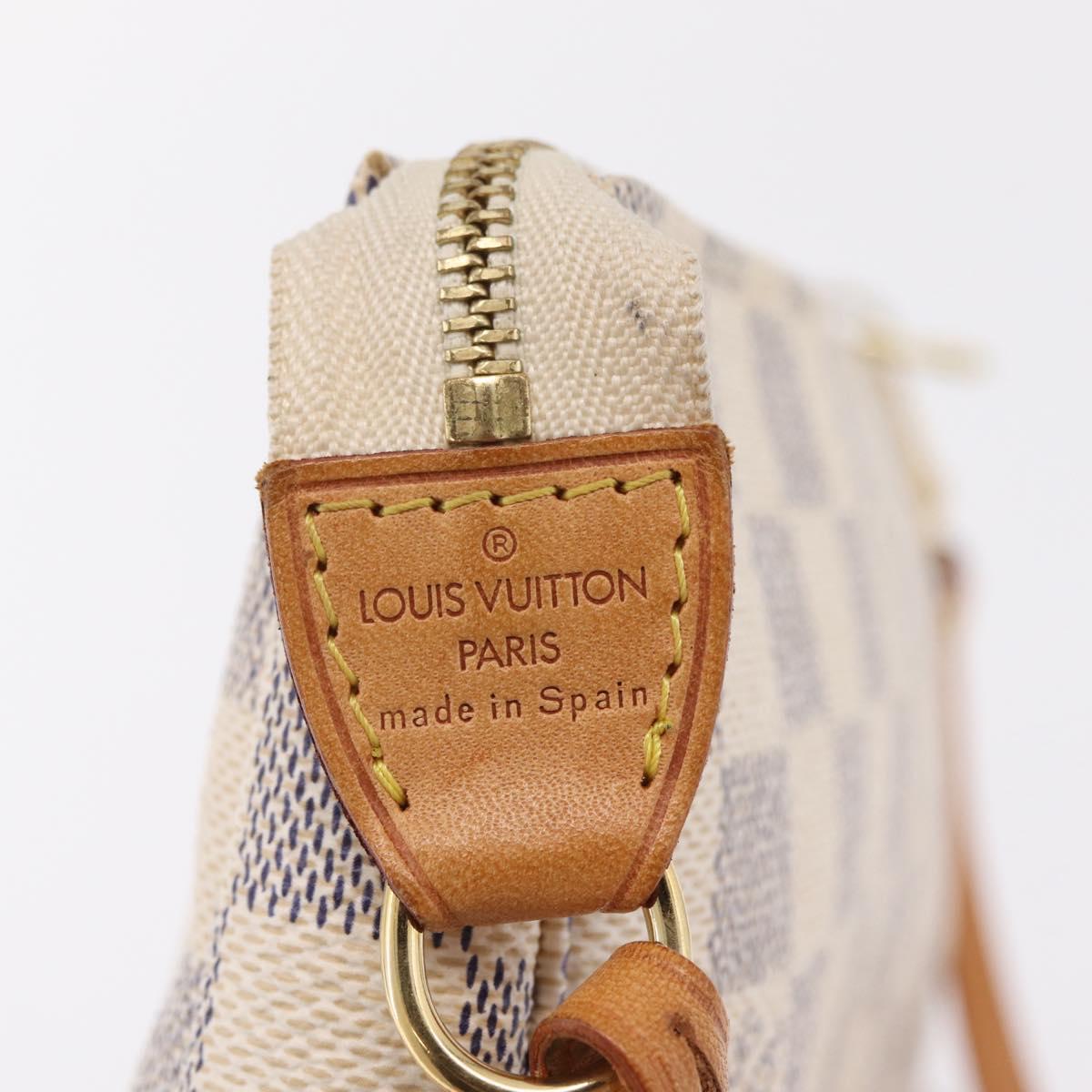 LOUIS VUITTON Damier Azur Pochette Accessoires Pouch N41207 LV Auth ep16405V