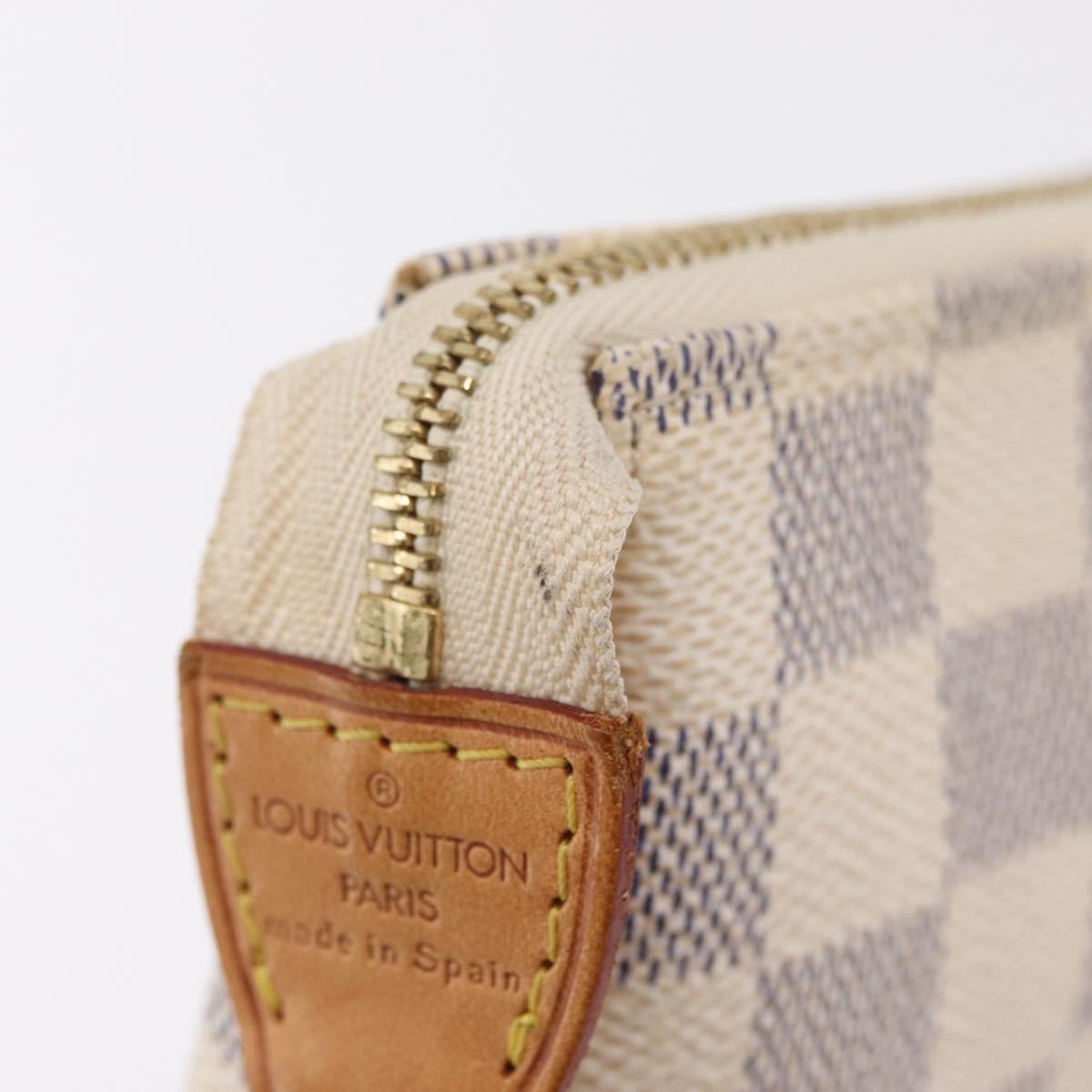 LOUIS VUITTON Damier Azur Pochette Accessoires Pouch N41207 LV Auth ep16405V
