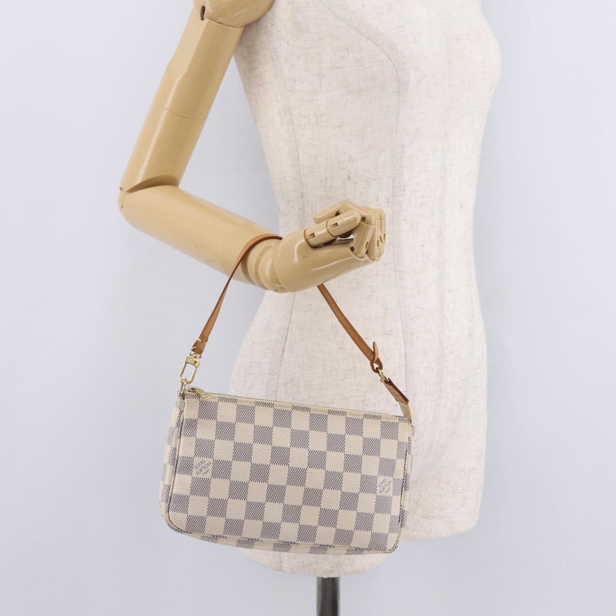 LOUIS VUITTON Damier Azur Pochette Accessoires Pouch N41207 LV Auth ep16405V