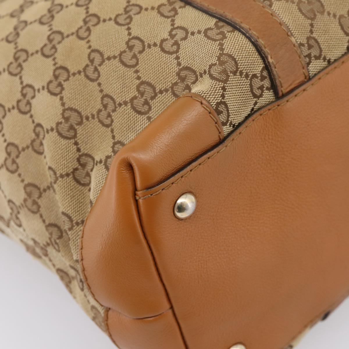 GUCCI GG Canvas Tote Bag Beige Gold 257031 Auth ep16406