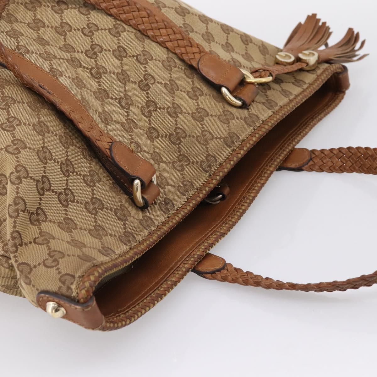 GUCCI GG Canvas Tote Bag Beige Gold 257031 Auth ep16406