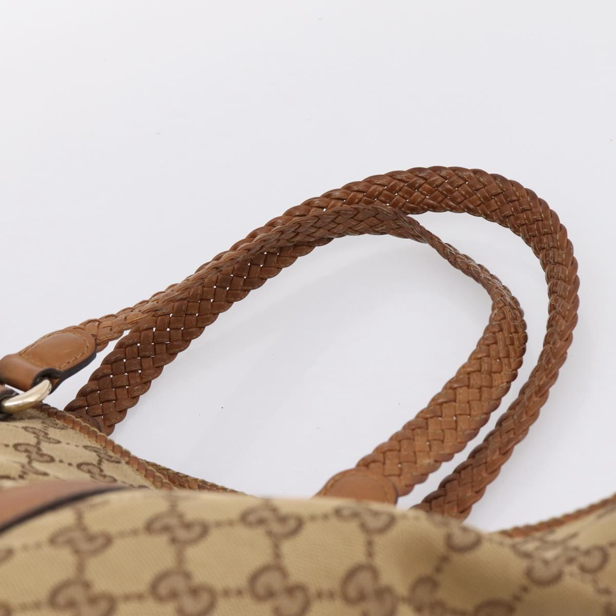 GUCCI GG Canvas Tote Bag Beige Gold 257031 Auth ep16406