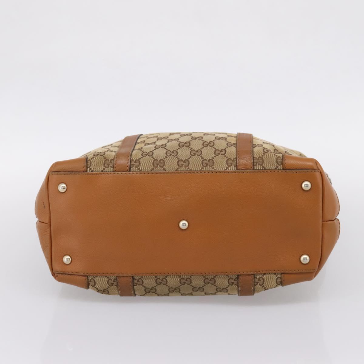 GUCCI GG Canvas Tote Bag Beige Gold 257031 Auth ep16406