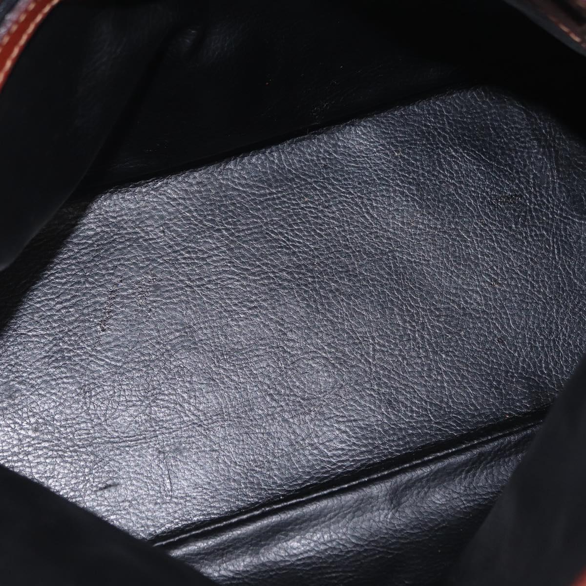 FENDI Pecan Canvas Hand Bag PVC 2way Black Brown Auth ep16407