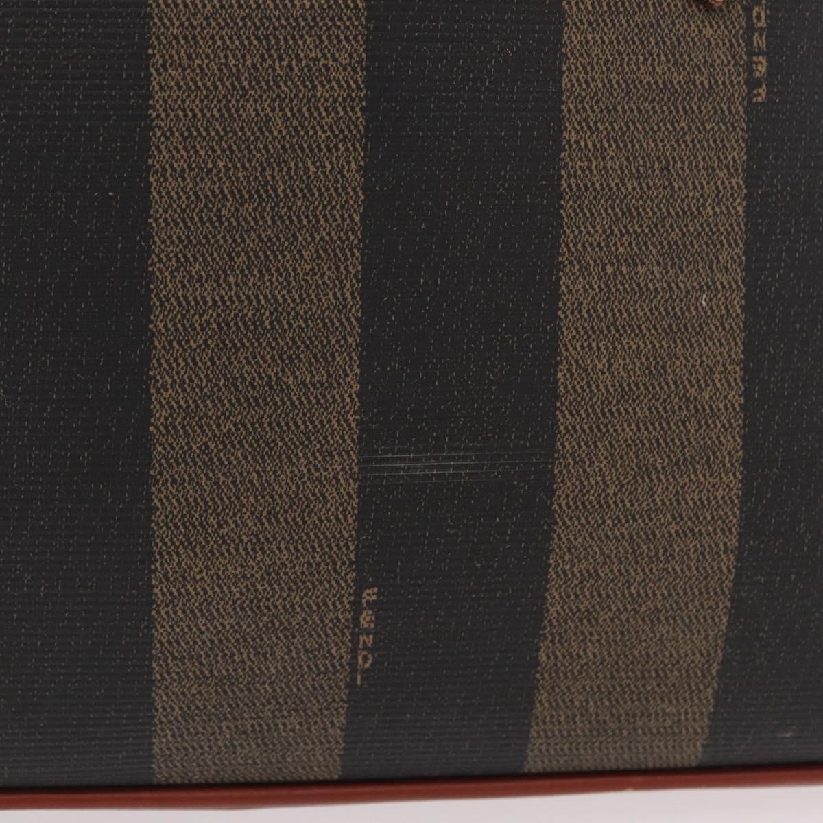 FENDI Pecan Canvas Hand Bag PVC 2way Black Brown Auth ep16407