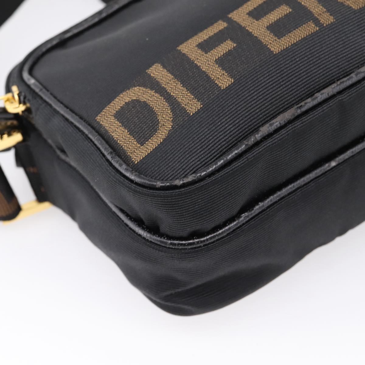 FENDI Shoulder Bag Canvas Black Gold Auth ep16408