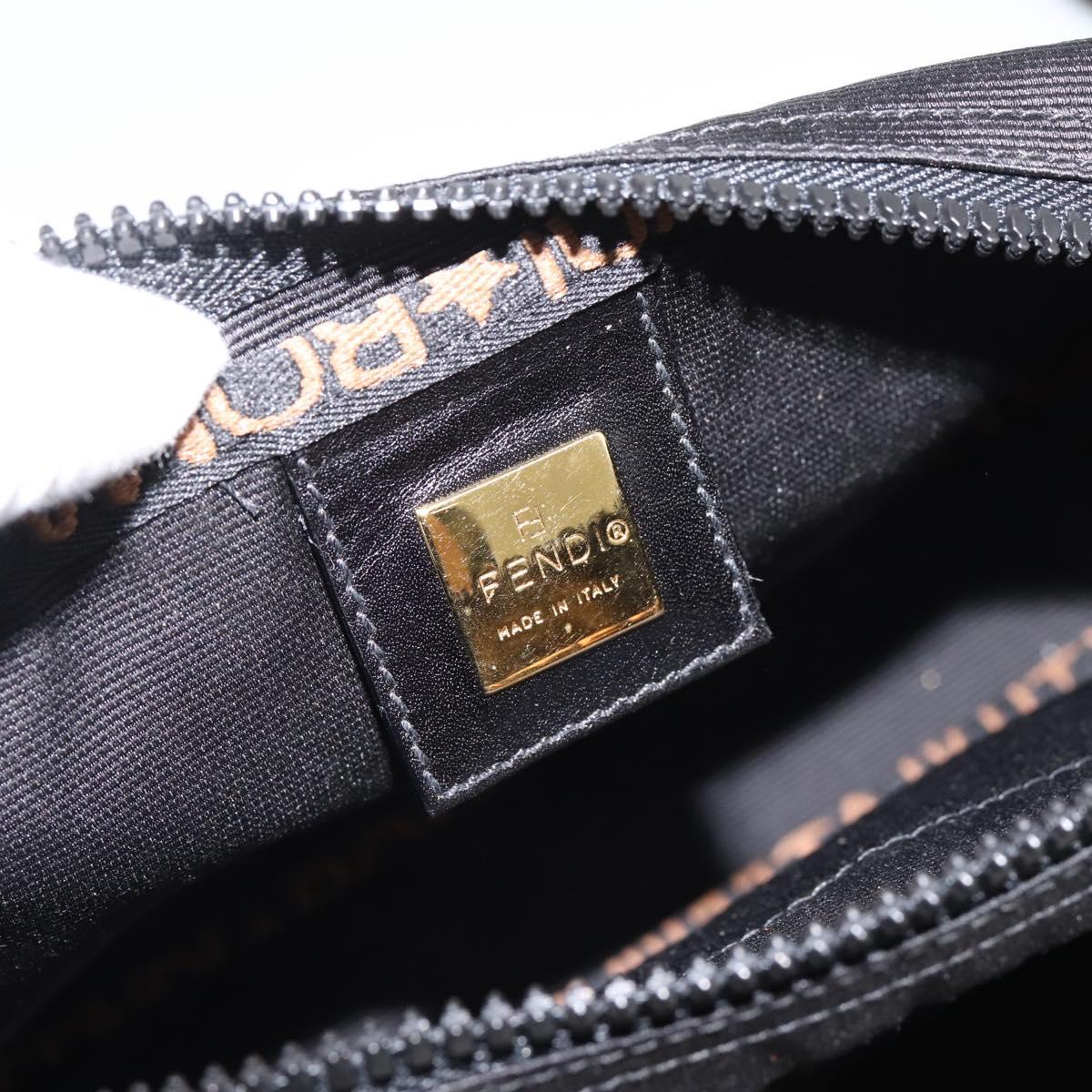 FENDI Shoulder Bag Canvas Black Gold Auth ep16408
